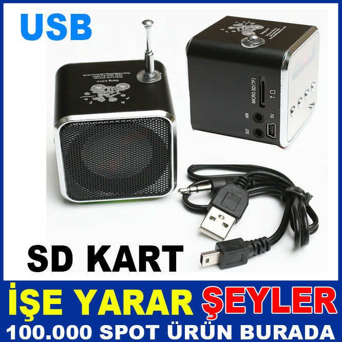 PORTATİF KARE MODEL RADYO ÇALAR MÜZİK KUTUSU