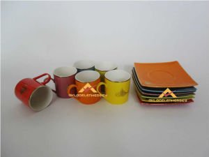 TUĞRA ARMALI 6'lı PORSELEN TÜRK KAHVESİ FİNCANI