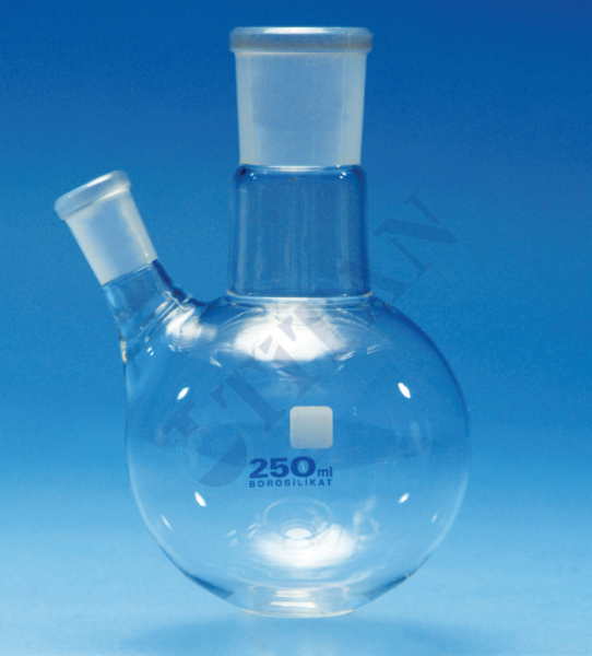 Balon dibi yuvarlak iki boyunlu şilifli 500 ml