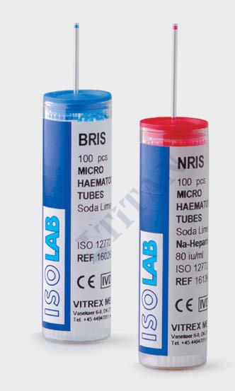 ISOLAB - 088.02.002 mikrohematokrit tüp - heparinsiz (10 vial / paket)