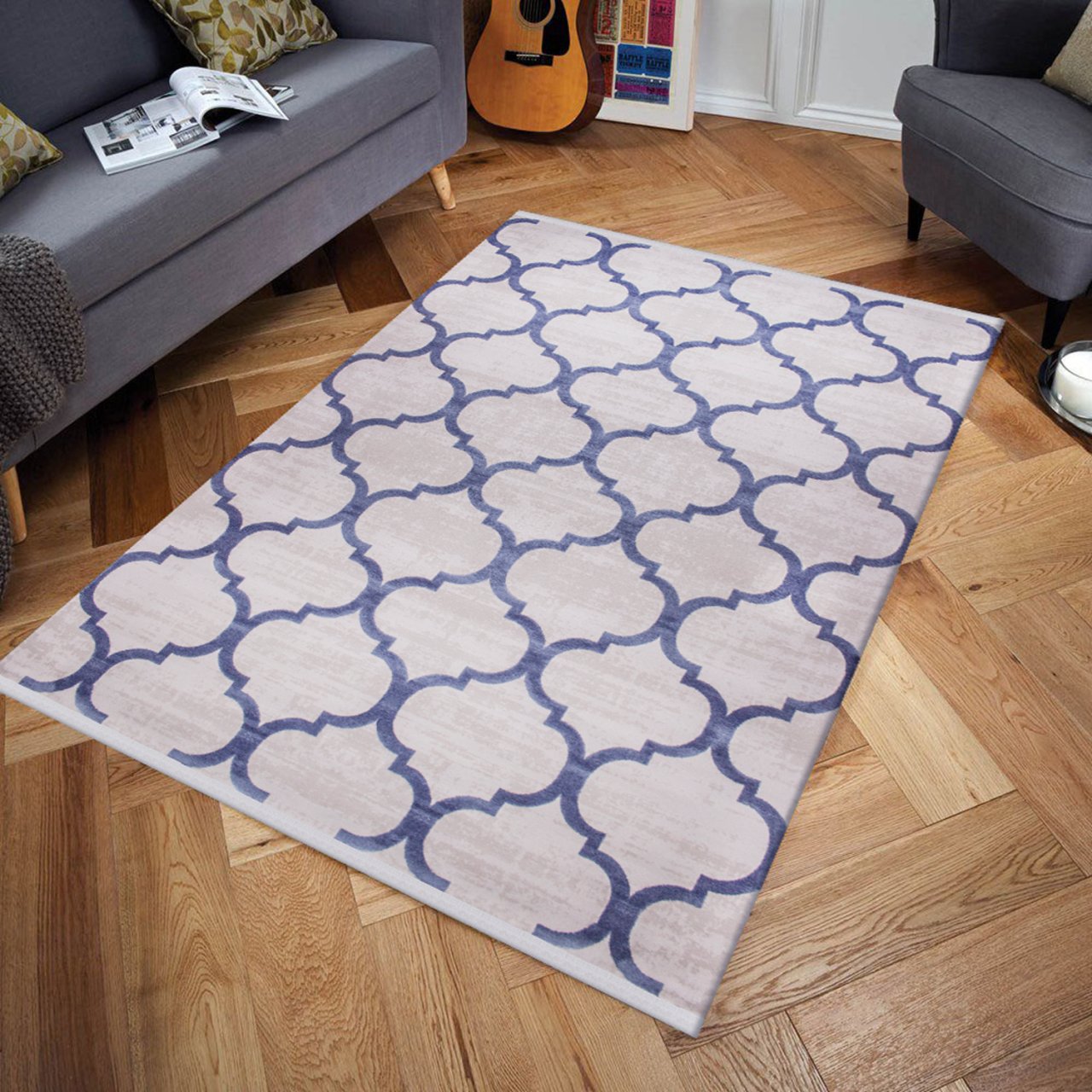 Kuatro Koleksiyonu 3810 Lacivert Halı