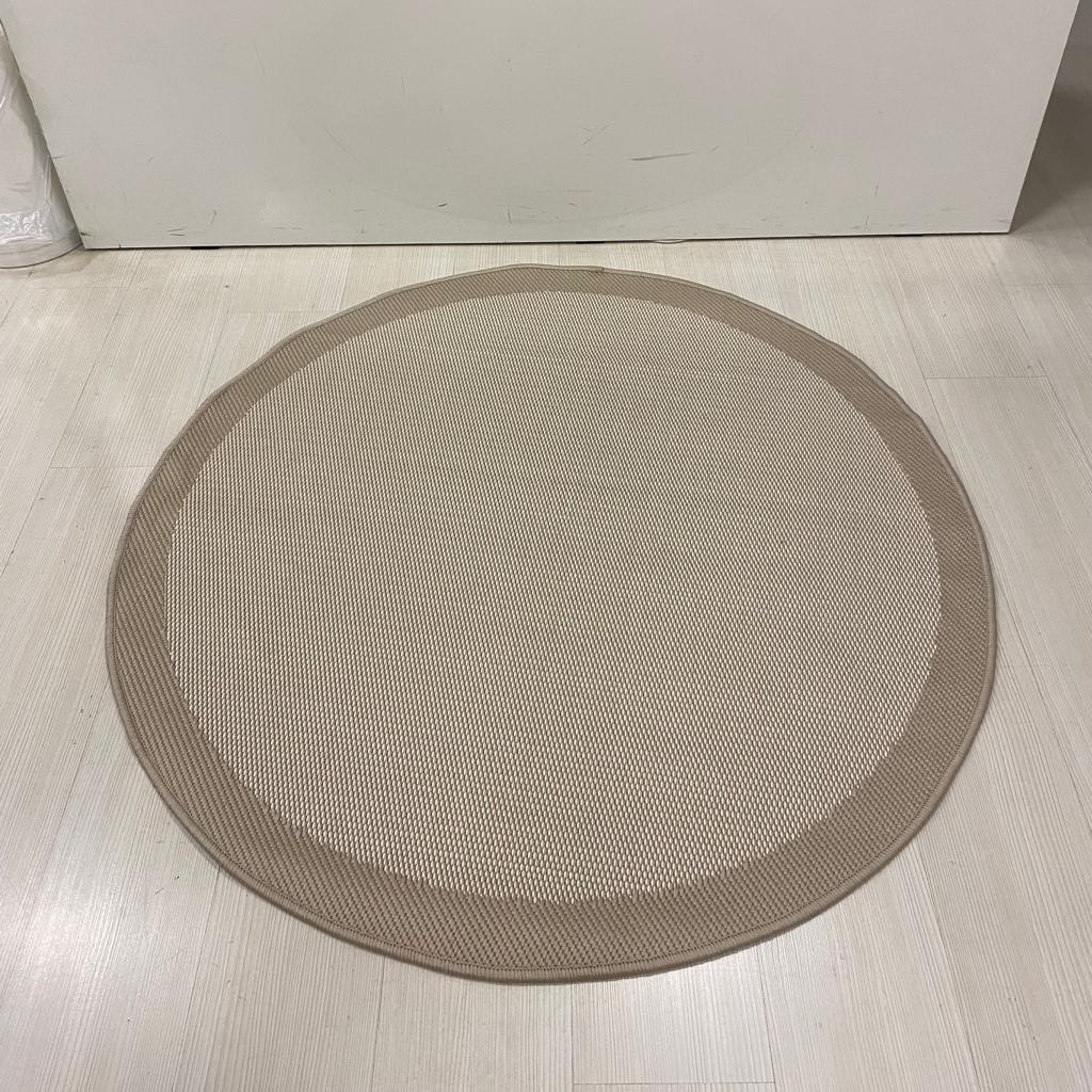 Jüt Sisal Bej Makine Halısı 9327 120 X 120 - YUVARLAK