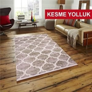 Kuatro Koleksiyonu Kesme Yolluk 3806 Yeşil Halı 120 CM EN