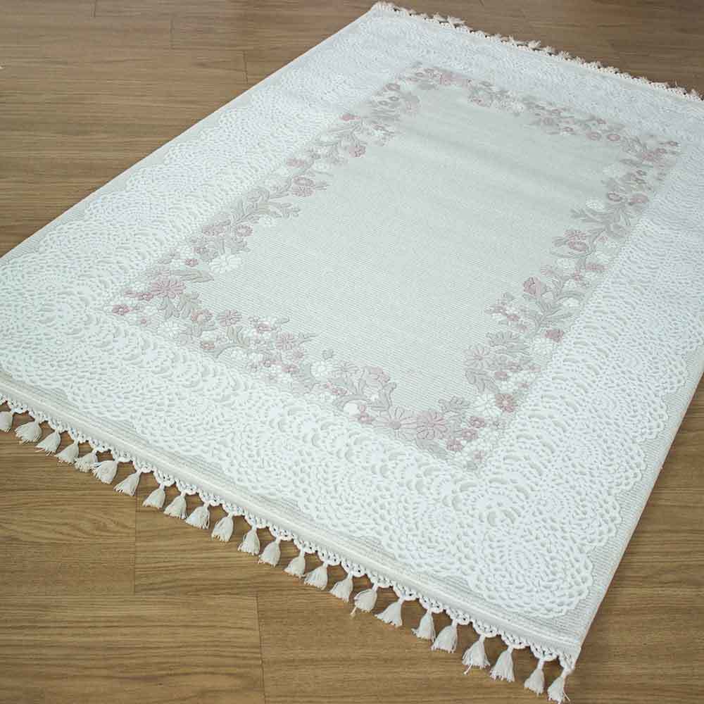 Doku Koleksiyonu 2503 Krem Halı 80 X 150