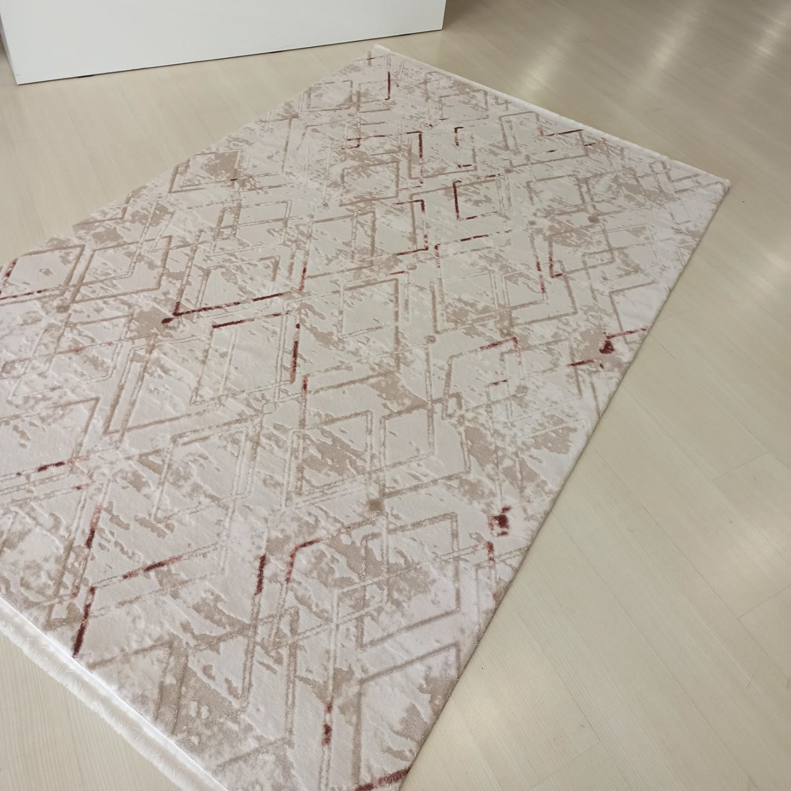 Asude Koleksiyonu 9312 Krem Pembe Makine Halısı