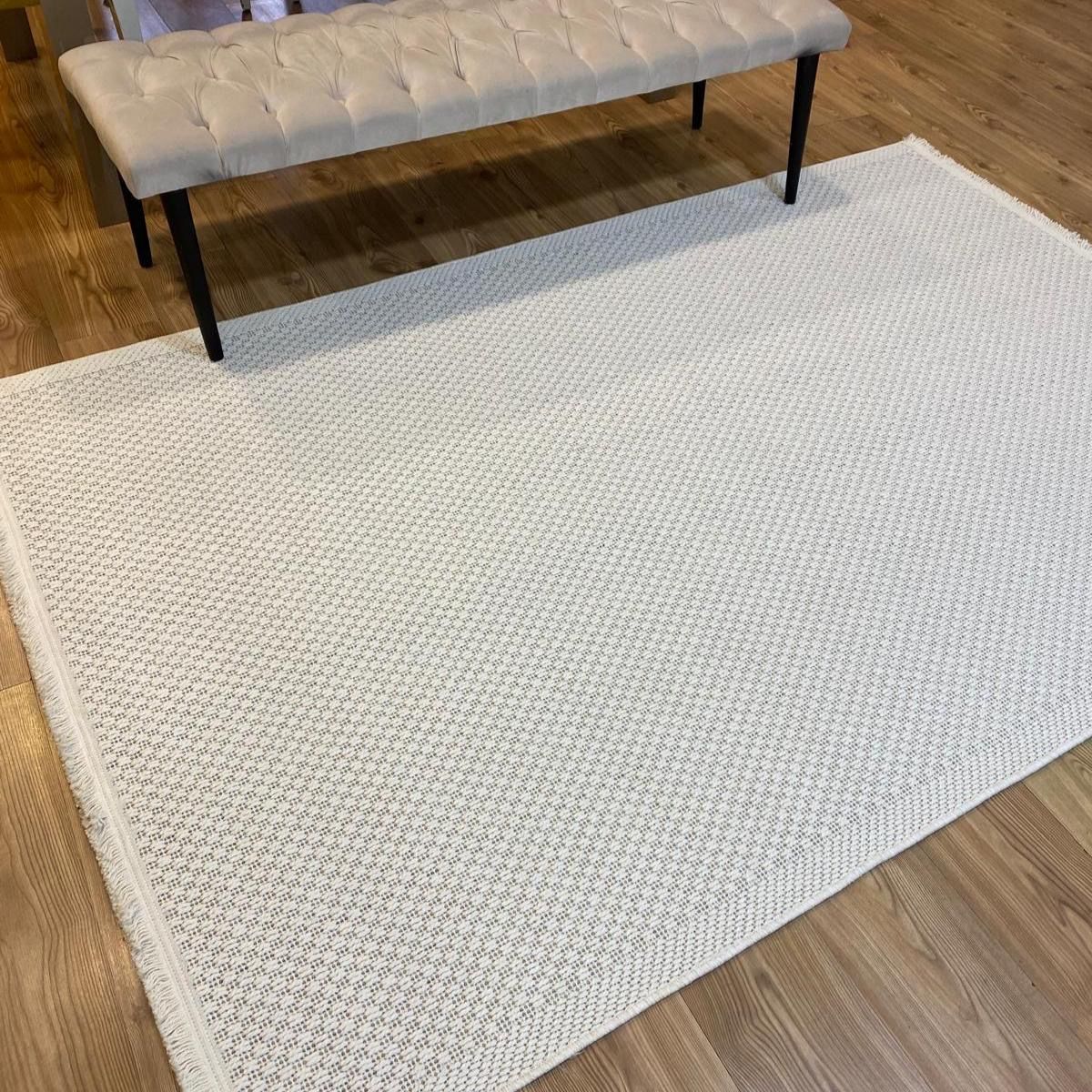 Sisal Atlanta Beyaz Makine Halısı 1601