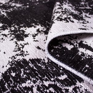 Cotton Koleksiyonu Çift Taraflı Kilim Siyah- Gri 8501