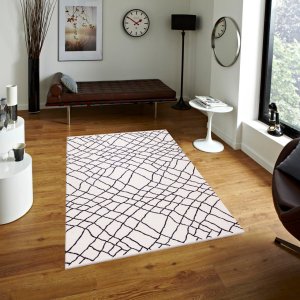 Cotton Koleksiyonu Çift Taraflı Kilim Siyah-Beyaz 8505