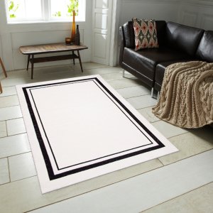 Cotton Koleksiyonu Çift Taraflı Kilim Siyah-Beyaz 8506