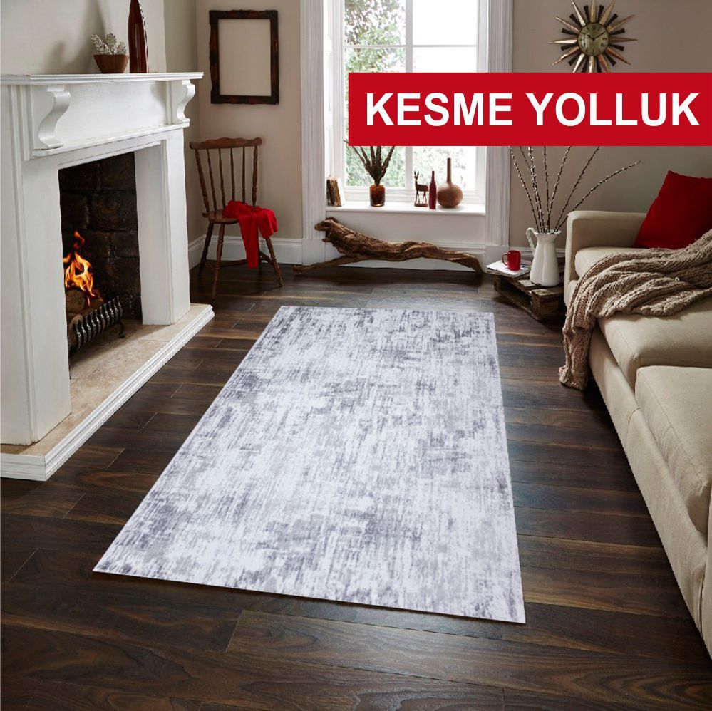 Nefes Koleksiyonu 5103 Kesme Yolluk Kemik-A.Gri Makine Halısı