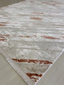 Perla Koleksiyonu 0003K Gri-Turuncu Halı