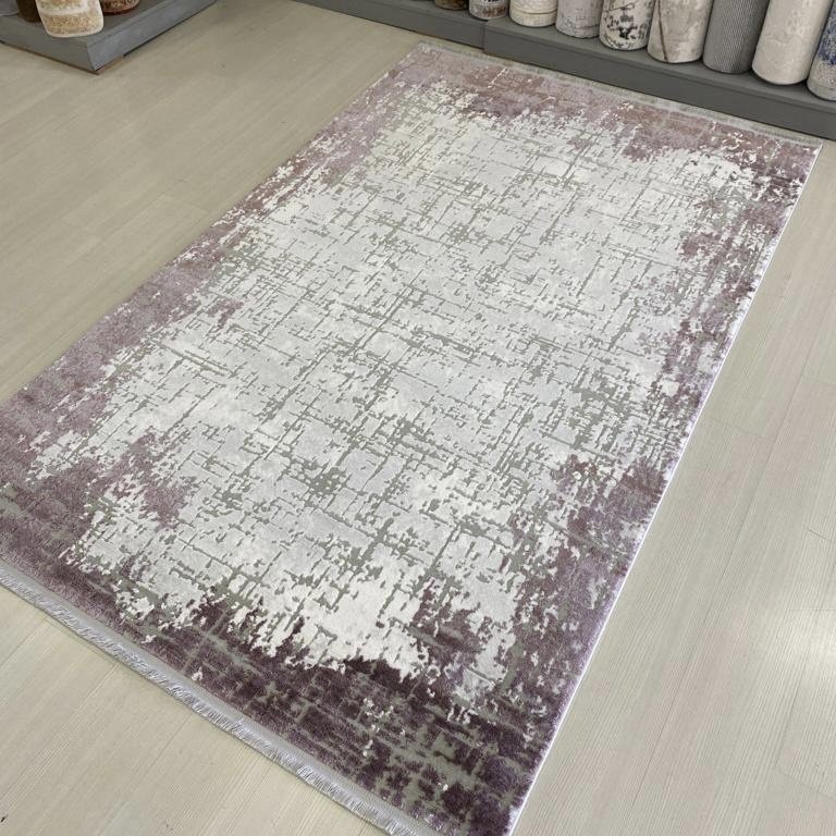 İnci Koleksiyonu 754 Mor Beyaz Makine Halısı