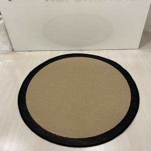 Jüt Sisal Bej Beyaz Makine Halısı 9717 160 X 160 - YUVARLAK