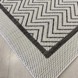 Jüt Sisal Gri Beyaz Makine Halısı 9718