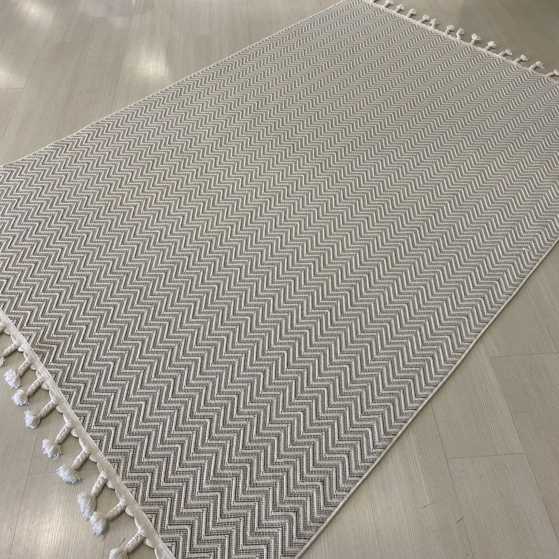 Nepal Sisal Beyaz Kesme Halı 6043