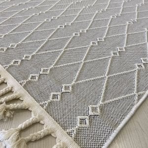 Nepal Sisal Beyaz Kesme Halı 6048