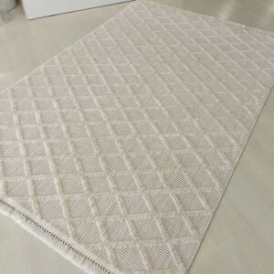 Bukle Koleksiyonu Bej Kesme Halı 0091a