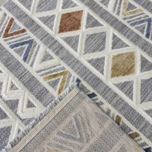 Bukle Koleksiyonu Renkli Kesme Halı 0099m