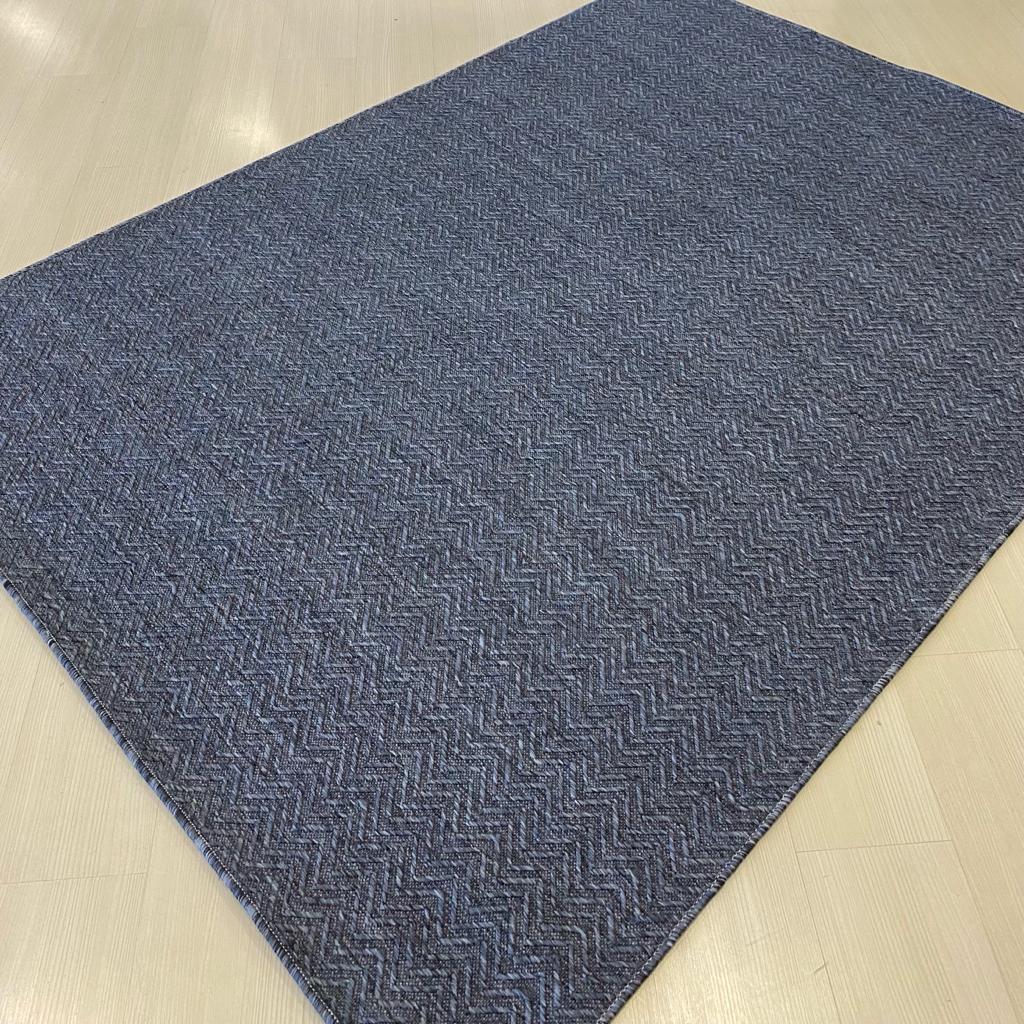 Nepal Sisal Mavi Kesme Halı 6044