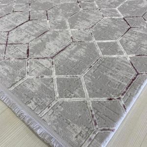 İnci Koleksiyonu 760 Fuşya Gri Makine Halısı