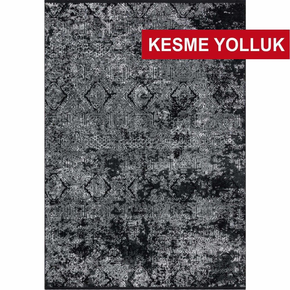 Avangard Kişiye Özel Kesme Yolluk 1101 Gri-Siyah Halı
