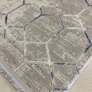 İİnci Koleksiyonu 1805 Mavi Gri Makine Halısı