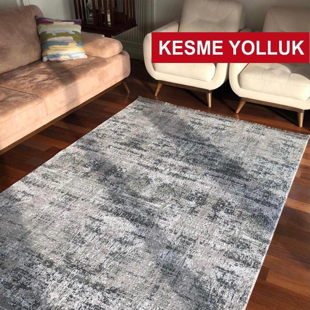 İmaj Kesme Yolluk 1800 Gri Makinede Yıkanabilir İnce Makine Halısı