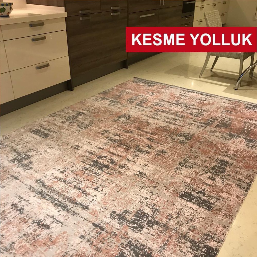 İmaj Kesme Yolluk 1812 Gri/Pudra Makinede Yıkanabilir İnce Makine Halısı