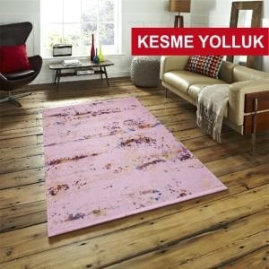 Lilya Koleksiyonu Kesme Yolluk 2904 Pembe Halı