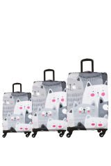 (My#14 Kedi) VALİZLER İÇİN KILIF SETİ (KABİN ORTA VE BÜYÜK)