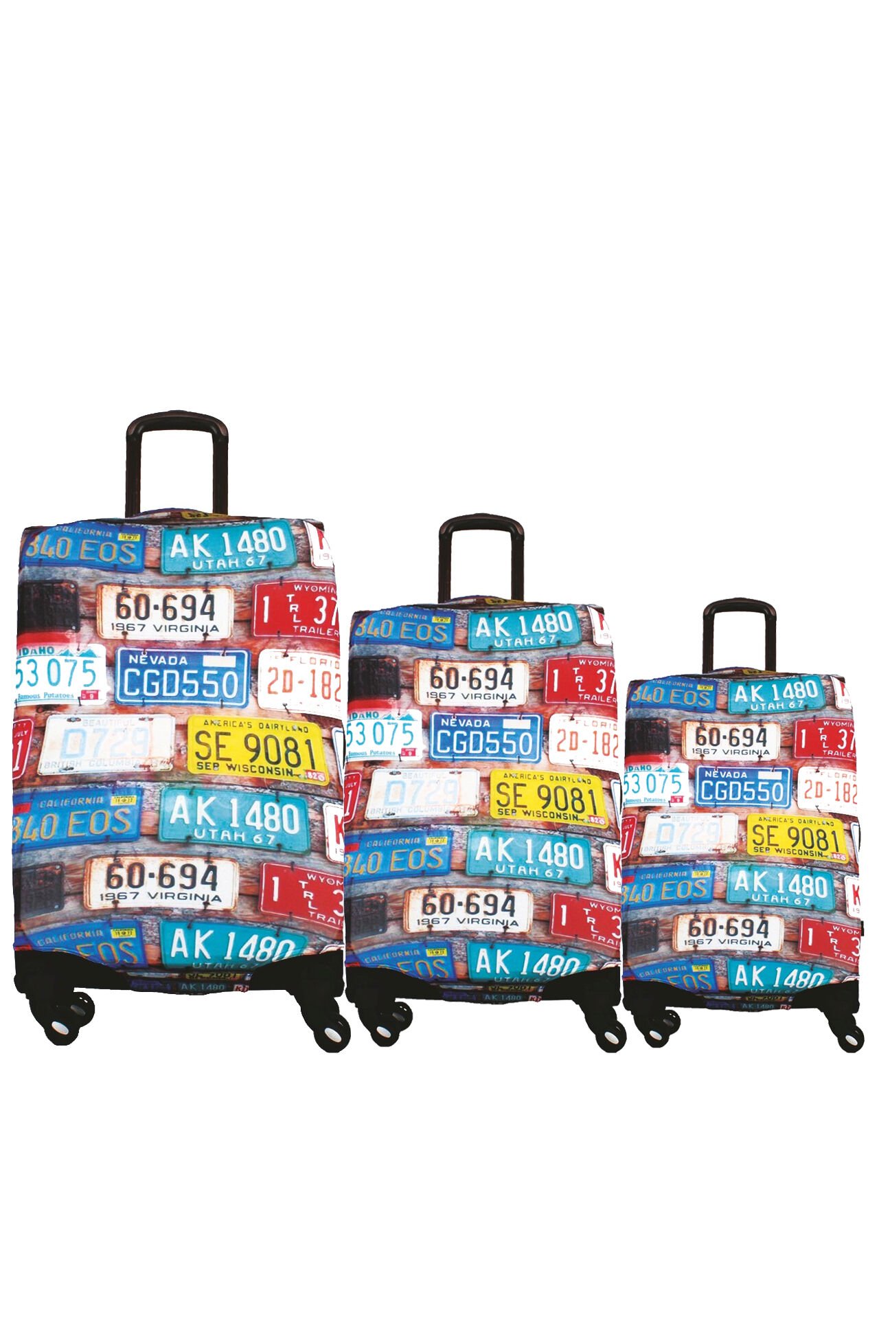 (My#15 Plakalar) VALİZLER İÇİN KILIF SETİ (KABİN ORTA VE BÜYÜK)