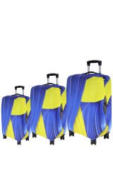 (My#91 Mavi Gökkuşağı) VALİZLER İÇİN KILIF SETİ (KABİN ORTA VE BÜYÜK)