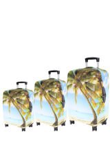 (My#93 Palmiye) VALİZLER İÇİN KILIF SETİ (KABİN ORTA VE BÜYÜK)
