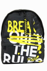 MUST 585055 Break The Rules Çift Cepli İlkokul Sırt Çantası-Siyah