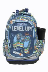 MUST 585192 Level Up Çift Cepli İlkokul Sırt Çantası-Siyah