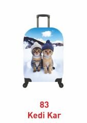 My Saraciye 83 Kedi Kar Valiz Kılıfı, Bavul Kılıfı - Kedi Kar 83