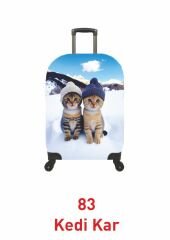 (My#83 Kedi Kar) VALİZ İÇİN KILIF