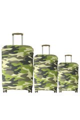 (My#114 Kamuflaj) VALİZLER İÇİN KILIF SETİ (KABİN ORTA VE BÜYÜK)