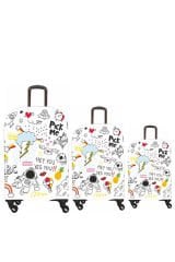 (My#36 Karışık) VALİZLER İÇİN KILIF SETİ (KABİN ORTA VE BÜYÜK)