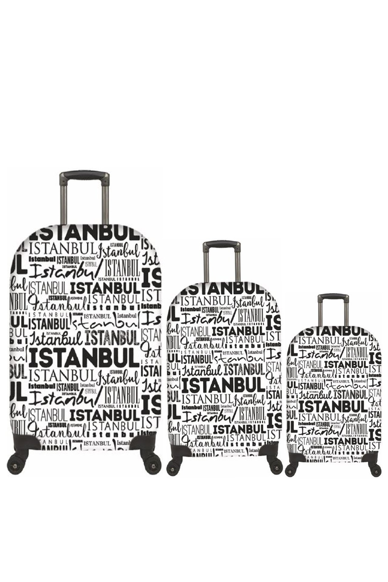(My#79 İstanbul) VALİZLER İÇİN KILIF SETİ (KABİN ORTA VE BÜYÜK)