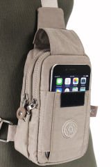 M 229 Mega Bag Krinkıl Kumaş Unisex Küçük Omuz, Göğüs Askılı Çanta, Telefonluk