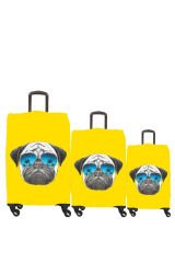 My 28 Pug Köpek VALİZ KILIFI / BAVUL KORUYUCU ÖRTÜSÜ Büyük, Orta, Kabin Boy Set