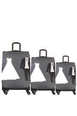 My 08 Gelin & Damat VALİZ KILIFI / BAVUL KORUYUCU ÖRTÜSÜ Büyük, Orta, Kabin Boy Set