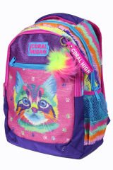 CH 23477 Renkli Kedi - 3' Lü Okul Çantası Seti - Sırt Ve Beslenme Çantası + Kalemlik