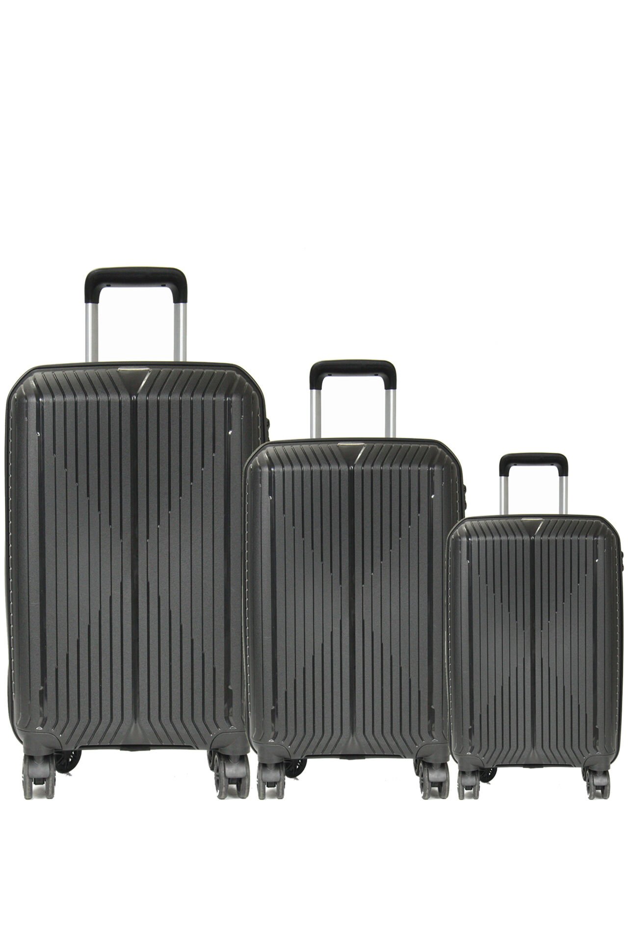 GRND 10728 PP CARMILLA- Büyük + Orta + Kabin Boy Valiz / Bavul Seti - Siyah
