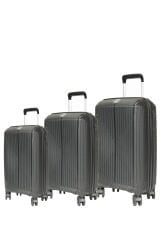 GRND 10728 PP CARMILLA- Büyük + Orta + Kabin Boy Valiz / Bavul Seti - Siyah