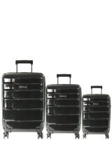 Nippon 1807 Titanium PC - Büyük + Orta + Kabin Boy Valiz / Bavul Seti - Siyah