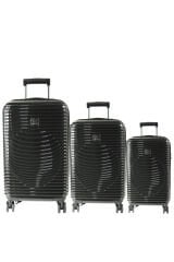 Nippon 1818 Horizon PC - Büyük + Orta + Kabin Boy Valiz / Bavul Seti - Siyah