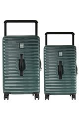 GROUND 10736 PP SANDIK - Büyük + Orta Boy Valiz / Bavul Seti - Yeşil