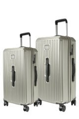 Francesco Ferellino 10706 ABS SANDIK - Büyük + Orta Boy Valiz / Bavul Seti - Krom